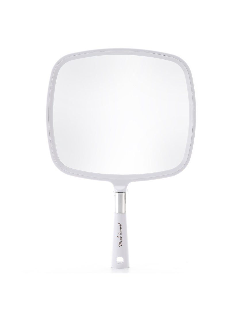 Miss Sweet - Miss Sweet Handheld Mirror Makeup Mirror 9inch*8inch (White) - Image 1