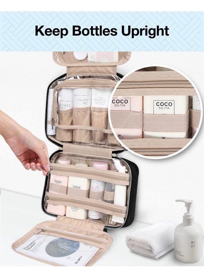BAGSMART BAGSMART Toiletry Bag Hanging Travel Makeup Organizer with TSA Approved Transparent Cosmetic Bag Makeup Bag for Full Sized Toiletries (Black, Large) - Image 3