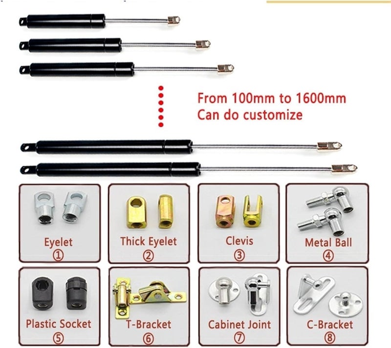 1 Pcs 340-450mm Sunroof Flip Door Support Rod 18 * 8 Universal Car Strut Furniture Cabinet Door Gas Spring(400 Mm,250 N) - Image 3