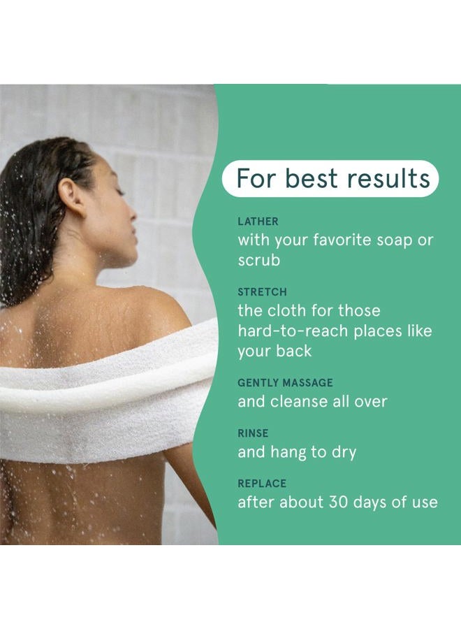 cleanlogic Body Exfoliating Cloth, Stretchy Organic Sustainable Cotton Exfoliator Bath and Shower Washcloths, Reusable Daily Skincare Tool, 3 Count - Image 3