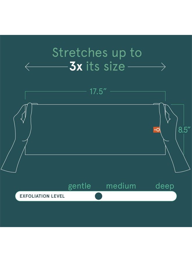 cleanlogic Body Exfoliating Cloth, Stretchy Organic Sustainable Cotton Exfoliator Bath and Shower Washcloths, Reusable Daily Skincare Tool, 3 Count - Image 2