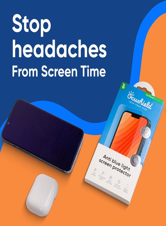 Ocushield Anti Blue Light Tempered Glass Screen Protector for iPhone 16 Pro/iPhone 17 (6.3") - Protect Your Eyes, Reduce Migraines & Improve Sleep - Image 3