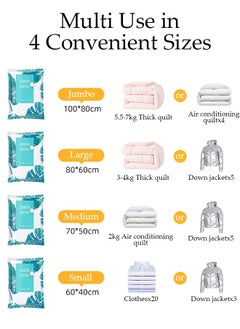 DUNISO Vacuum Storage Bags with Electric Pump- Pack of 10 (2 Jumbo + 2 Large + 2 Medium + 4 Small) Reusable Compression Bags Space Saver for Packing,Clothes, Bedding, Travel  - Image 3