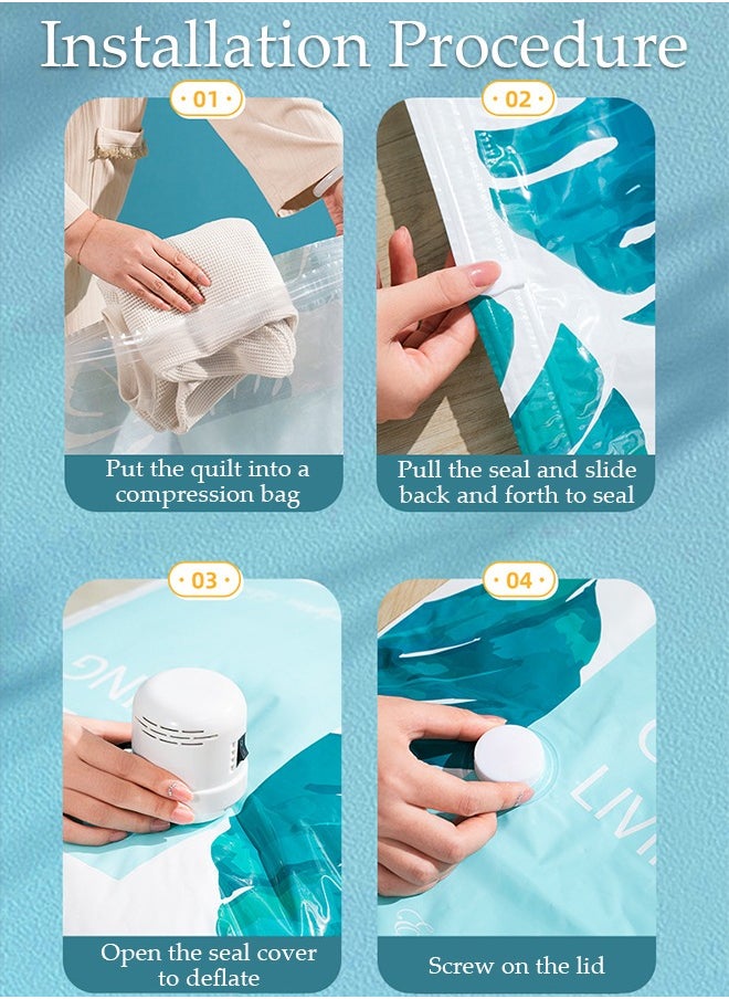 DUNISO - Vacuum Storage Bags with Electric Pump- Pack of 10 (2 Jumbo + 2 Large + 2 Medium + 4 Small) Reusable Compression Bags Space Saver for Packing,Clothes, Bedding, Travel - Image 1