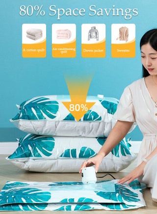 Pack of 10 Vacuum Storage Bags with Electric Pump- (2 Jumbo + 2 Large + 2 Medium + 4 Small) Reusable Compression Bags Space Saver for Packing,Clothes, Bedding, Travel - view 2