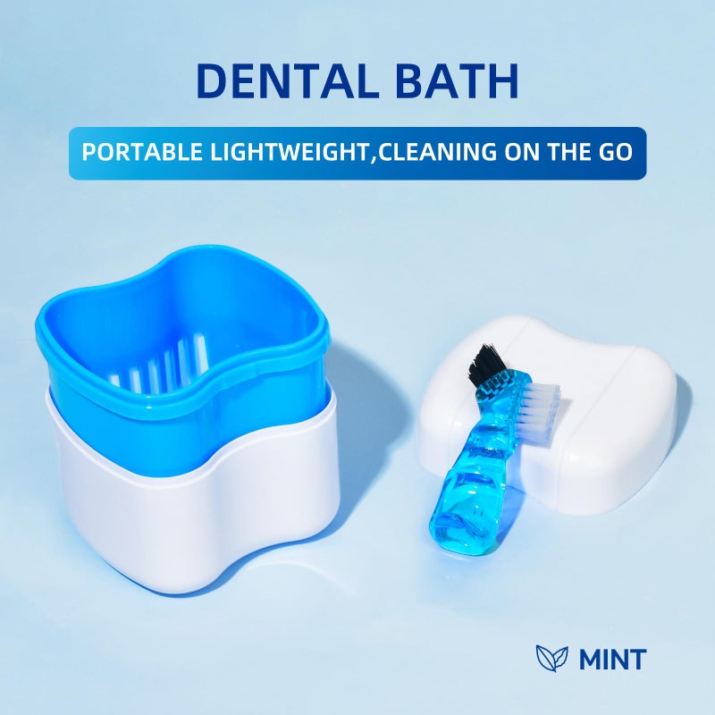 YKL Retainer & Denture Cleaner KIt - Mouth Night Guard Whitening Case - 120 Cleanser Tablets, Guard Bath Cup - Image 5