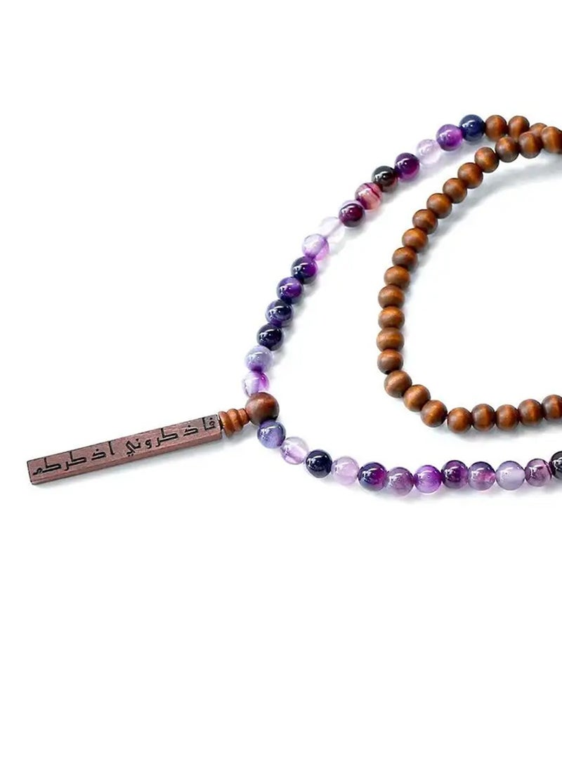 أم أم أيه من معدن الإنسان سبحة من الأحجار الكريمة - Image 2