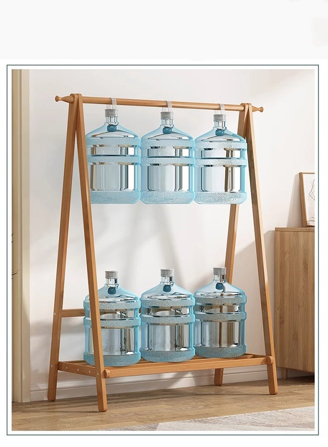 كوزينيست علاقة معاطف من الخيزران قائمة بذاتها مع خطافات ورف تخزين، منظم ملابس وقبعات وحقائب وأوشحة لغرفة النوم والمعيشة والمكتب والمدخل - Image 2