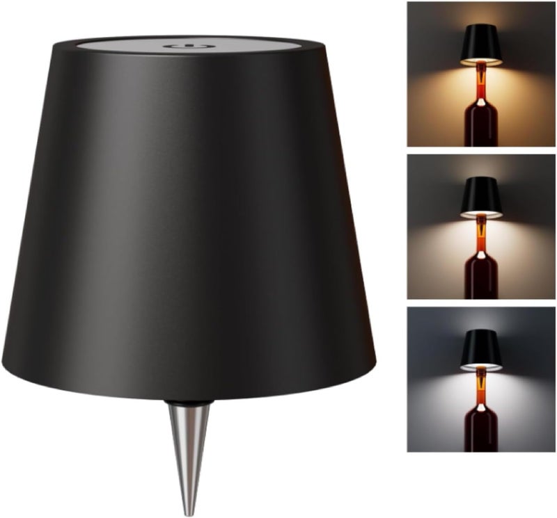 Fennec Mart Decorative Wireless Wine Bottle Light 3 Color Stepless Dimming LED Lamp with Touch Control, Rechargeable USB, Perfect for Bars, Restaurants, and Bedrooms - Image 1