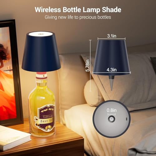 Fennec Mart Decorative Wireless Wine Bottle Light 3 Color Stepless Dimming LED Lamp with Touch Control, Rechargeable USB, Perfect for Bars, Restaurants, and Bedrooms - Image 4