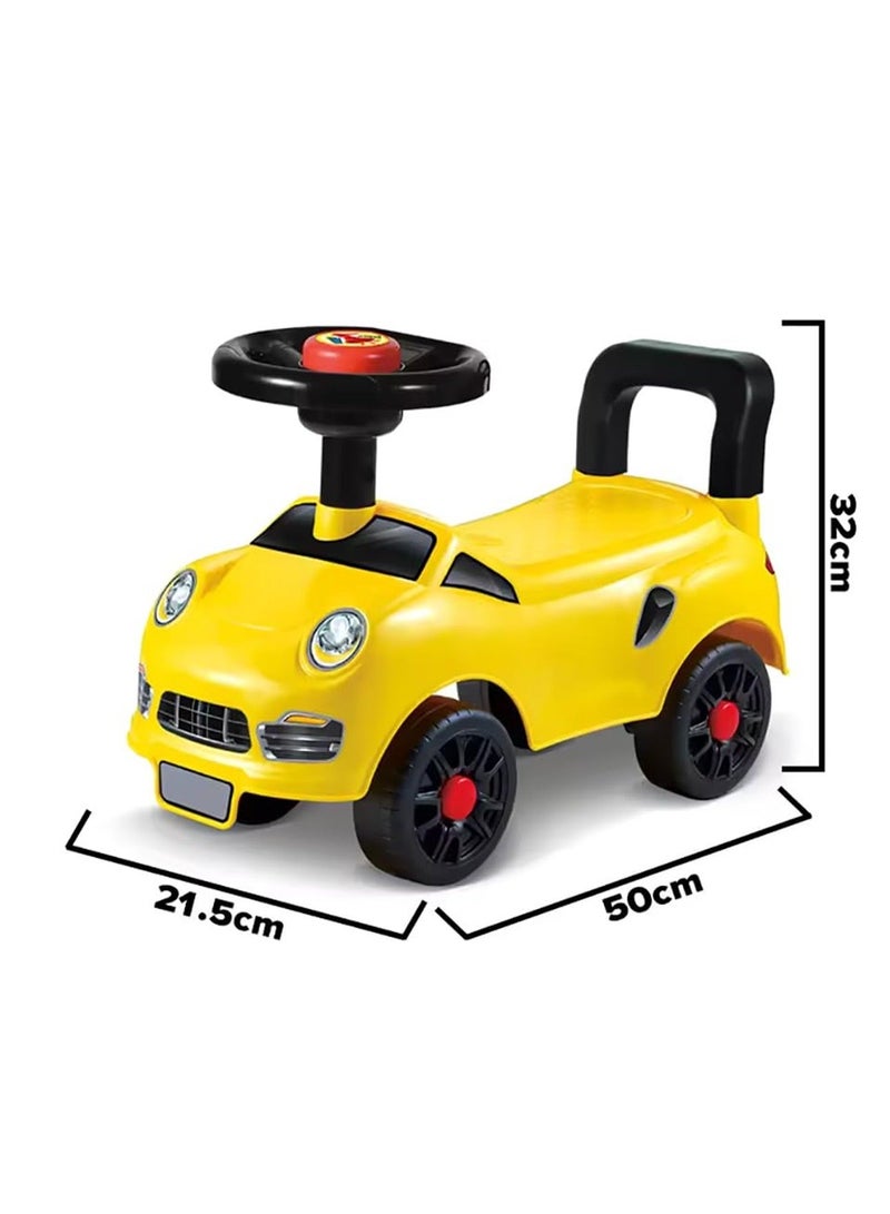 LB Kids Ride On Car with Steering Wheel Horn, Safety Backrest and Non-Slip Wheels - Image 4