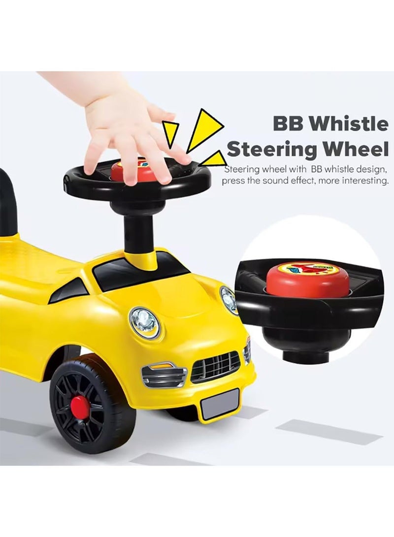LB Kids Ride On Car with Steering Wheel Horn, Safety Backrest and Non-Slip Wheels - Image 3