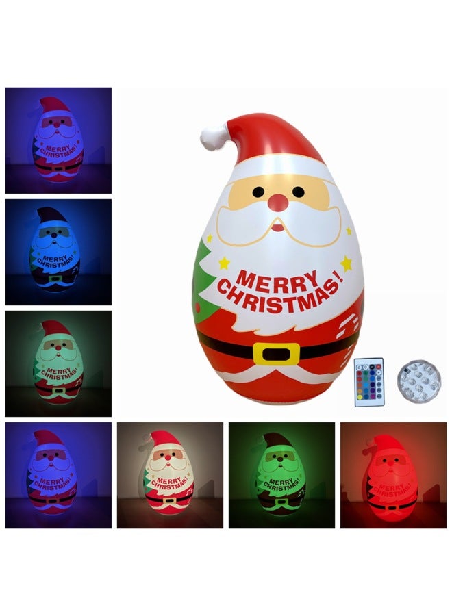 Loquat Tumbler White Ghost Party Santa Claus Decoration Snowman Model Inflatable Pumpkin Man Props-Color:Luminous Santa Claus Tumbler Type A-Specifications:Pp Bag Packaging  - Image 1
