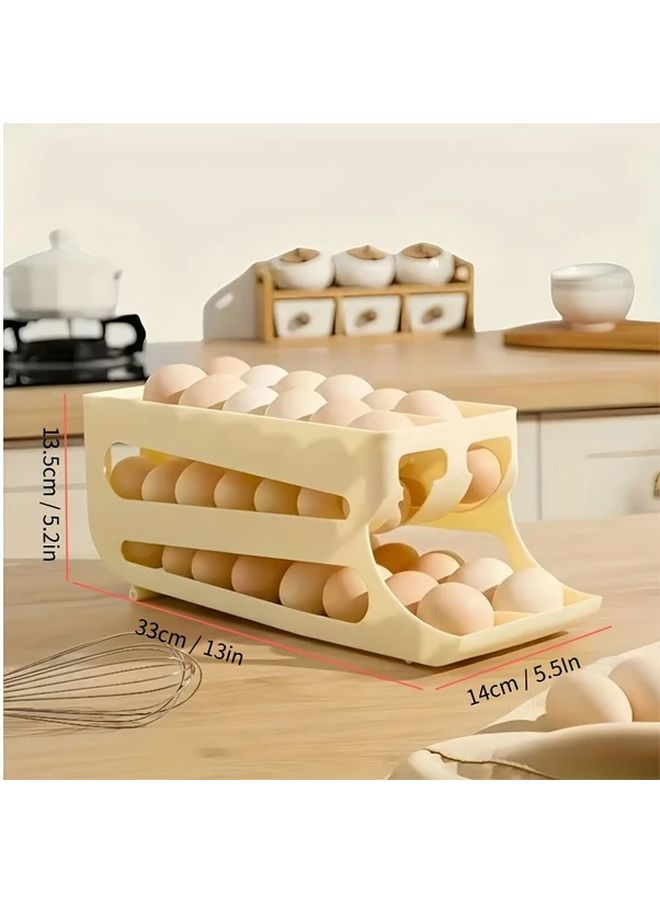 Large Capacity Three Layer Egg Holder Holds 40 To 48 Eggs Home Refrigerator Storage Box For Fridge Kitchen Counter Cabinet Yellow - Image 2