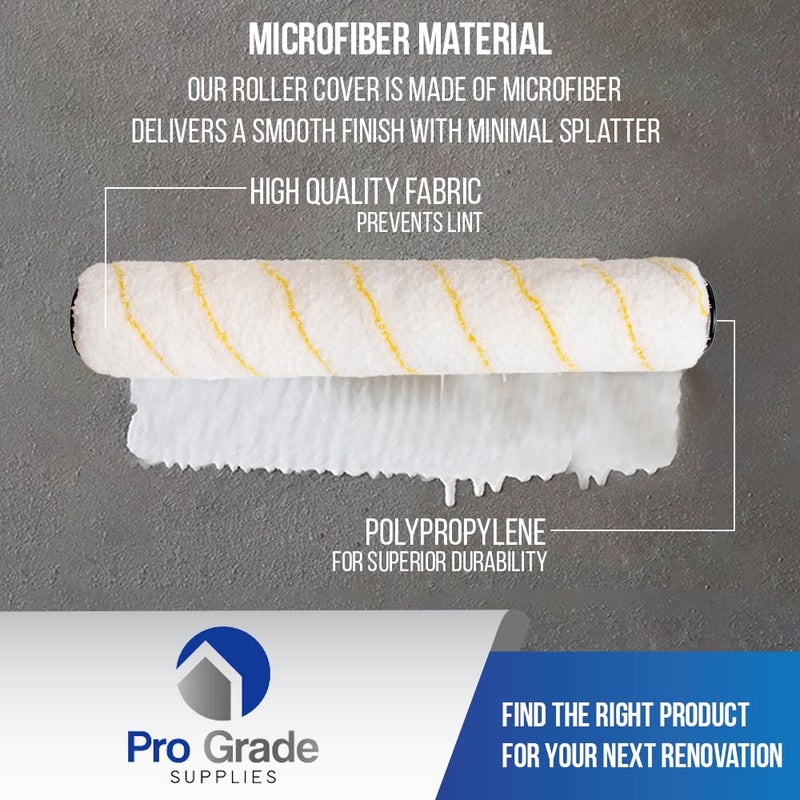 Pro-Grade Pro Grade - Paint Roller Covers - 1/2 X 14 Inch Microfiber 6 Pack - Image 4