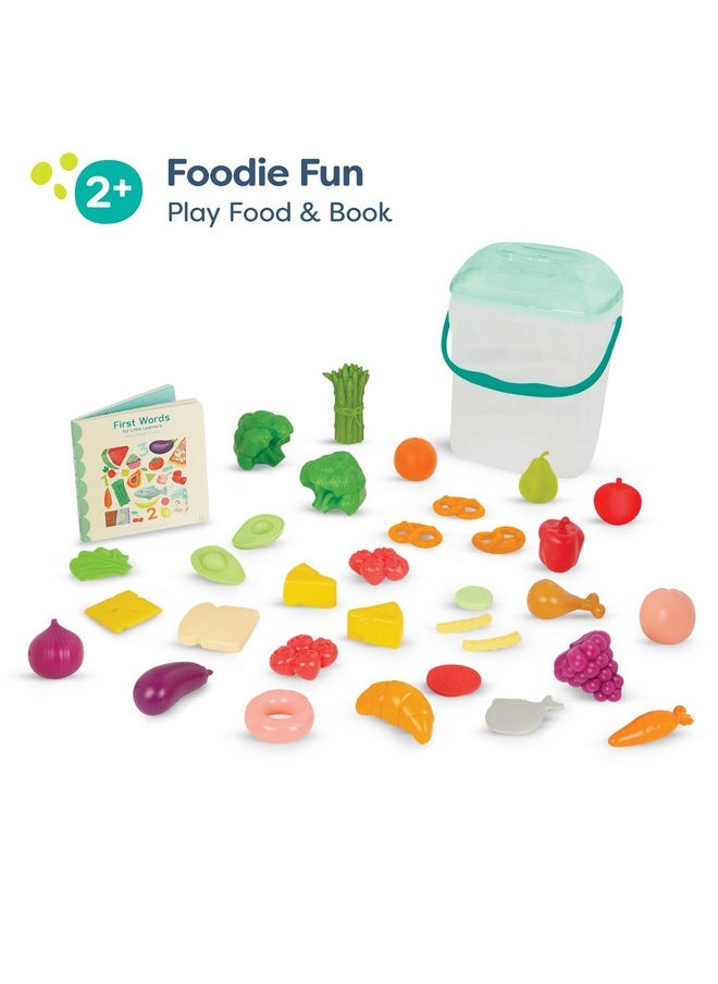 بي. تويز - مجموعة كتب الطعام واللوحية من Foodie Fun - 32 قطعة من كتب الطعام التعليمية للأطفال الصغار - دلو تخزين مع غطاء - من عمر سنتين فما فوق  - Image 5