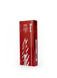 Bravo Bravo 200 BallPoint Pen - 1.0mm -  Pack of 10 Pens - Red  - Image 1