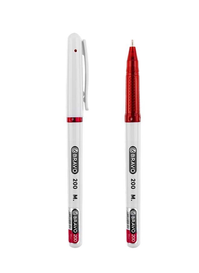 Bravo Bravo 200 BallPoint Pen - 1.0mm -  Pack of 10 Pens - Red  - Image 2