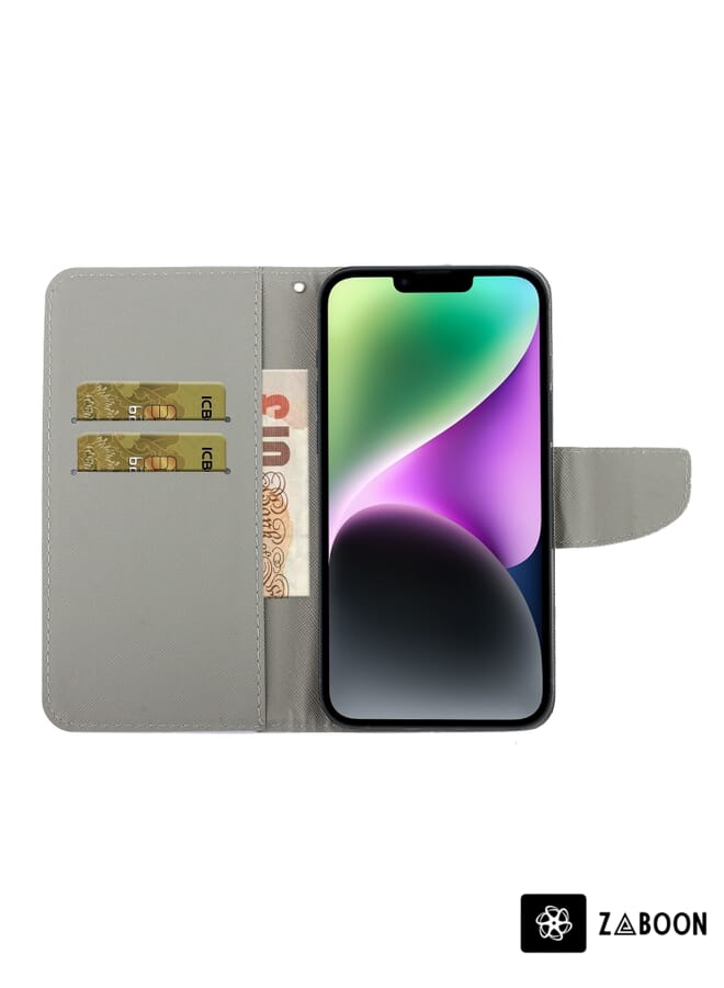 Zaboon Protective Case Cover For iPhone 13 mini Colored Drawing Leather - Image 3