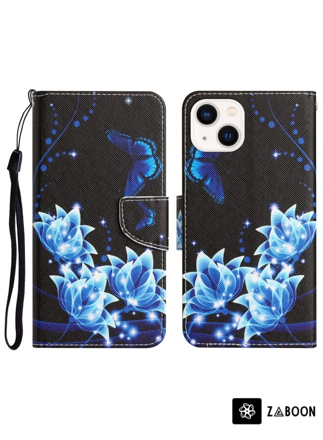 Zaboon Protective Case Cover For iPhone 13 mini Colored Drawing Leather - Image 1