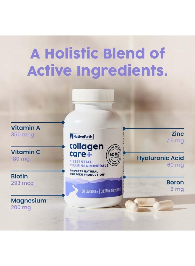 NativePath Collagen Care+, 5 Vitamin Blend with Hyaluronic Acid and Boron That Supports Collagen for Men and Women, 60 Capsules - Image 5