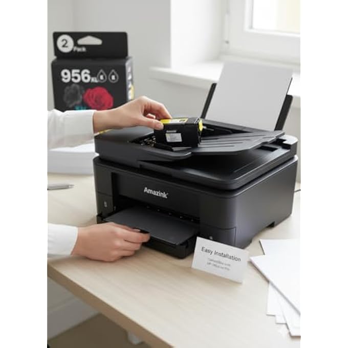 956XL BLACK INK CARTRIDGE 2-PACK | HIGH YIELD REPLACEMENT FOR HP 956XL | COMPATIBLE WITH OFFICEJET PRO 8020, 8030, 8035, 7720, 7740, 8210, 8702, 8710, 8715, 8720, 8725, 8730, 8740 PRINTERS - Image 2