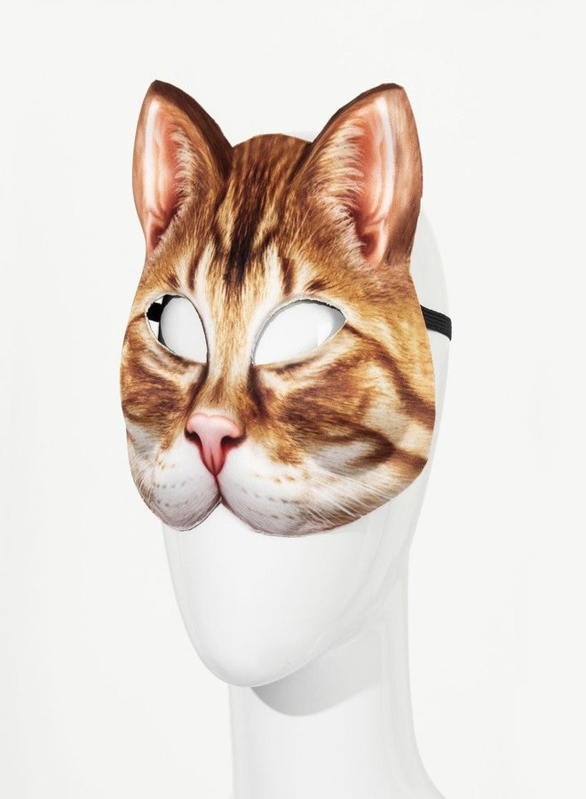 Hosfairy 1Pcs Animal Cat Masks Half Face Cat Masks Novelty Costume Cat Masks for Halloween Christmas Easter Masquerade Party（Yellow） - Image 5