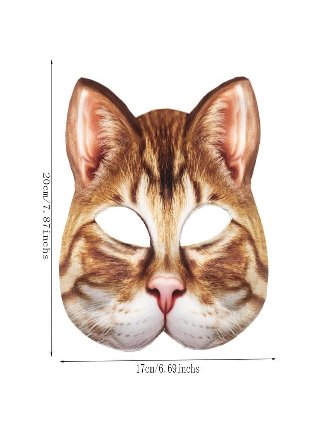 Hosfairy 1Pcs Animal Cat Masks Half Face Cat Masks Novelty Costume Cat Masks for Halloween Christmas Easter Masquerade Party（Yellow） - Image 4