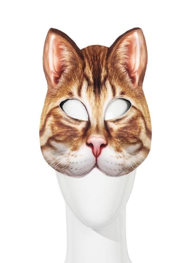 Hosfairy 1Pcs Animal Cat Masks Half Face Cat Masks Novelty Costume Cat Masks for Halloween Christmas Easter Masquerade Party（Yellow） - Image 3