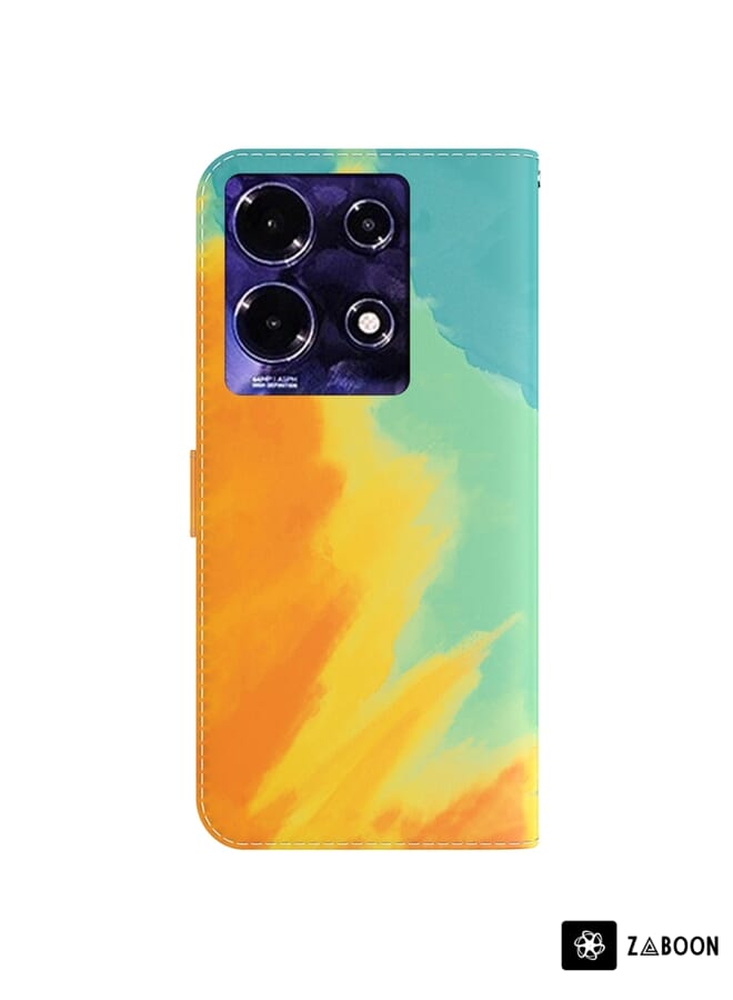 Zaboon Protective Case For Infinix Note 30 Watercolor Pattern Flip Leather - Image 3