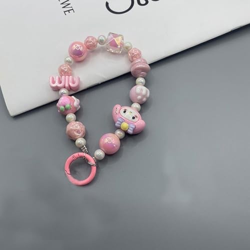 KC Cute Doll Charm for mobile phone case cover, Lanyard Keychain Hanging, Phone Pendant Wrist Bracelet Holder | Purse, Camera, Mobile Cover Charm Strap Smartphone Case For Girls Women (Pink) - Image 1