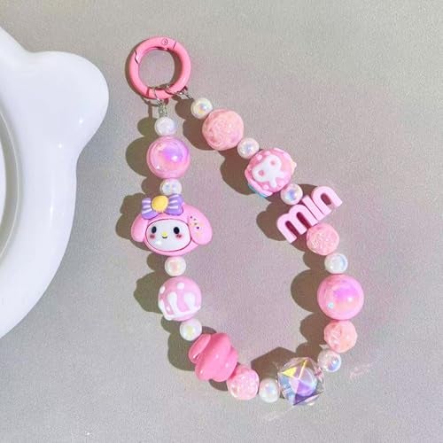 KC Cute Doll Charm for mobile phone case cover, Lanyard Keychain Hanging, Phone Pendant Wrist Bracelet Holder | Purse, Camera, Mobile Cover Charm Strap Smartphone Case For Girls Women (Pink) - Image 3