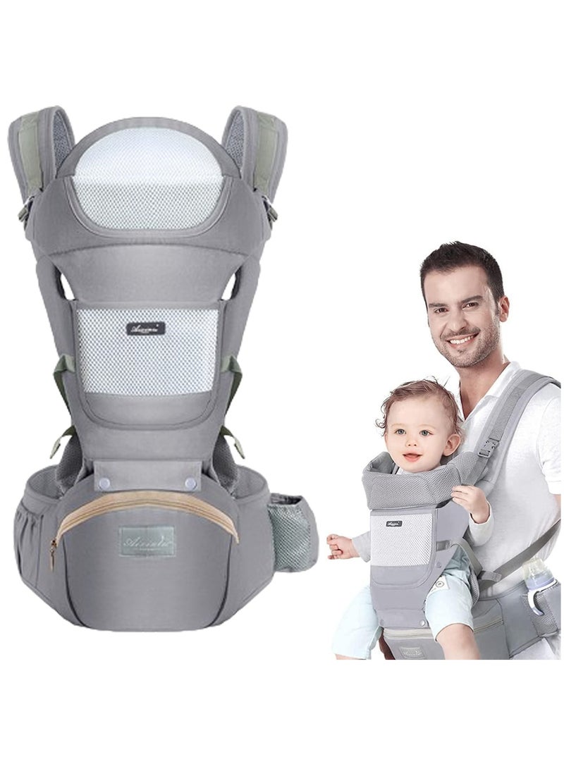 General 6 in 1 Baby Carrier Hip Seat Multifunctional Baby Strap Waist Carrier for walking Shopping Trip Hiking Adjustable Size & Suitable for 0-36 Months Baby Backpack  (Grey)  - Image 1