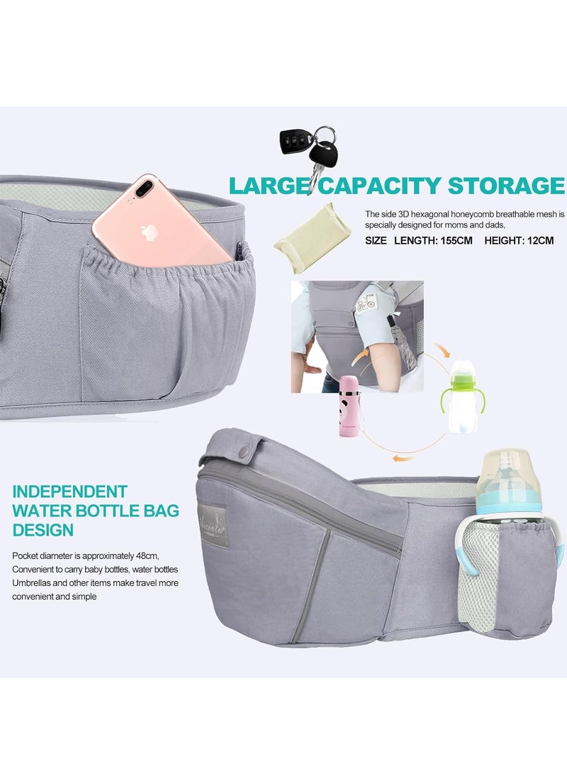 General 6 in 1 Baby Carrier Hip Seat Multifunctional Baby Strap Waist Carrier for walking Shopping Trip Hiking Adjustable Size & Suitable for 0-36 Months Baby Backpack  (Grey)  - Image 4