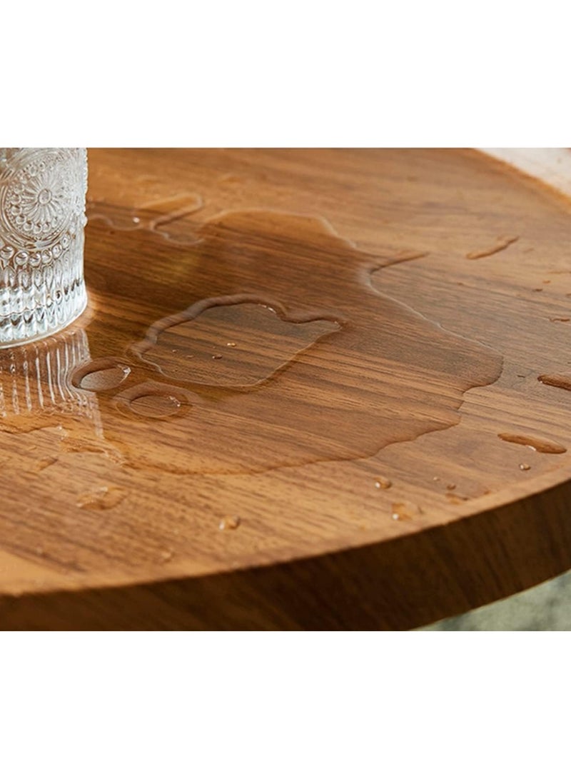 LINGWEI Wooden Oval Coffee Table Brown 120 x 38 x 60 cm - Image 4