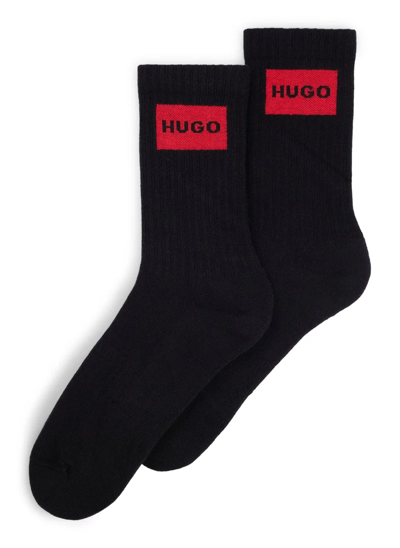 هوجو Two-pack of short socks with red logo labels