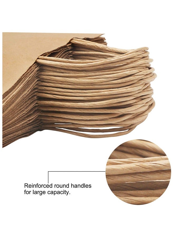 إس إن إتش باكينج كيس ورق كرافت 28x22x12 سم بني ملتوي بيد الدجاجة حقائب حفلات العروس حقيبة هدايا عيد ميلاد 50 قطعة - Image 3