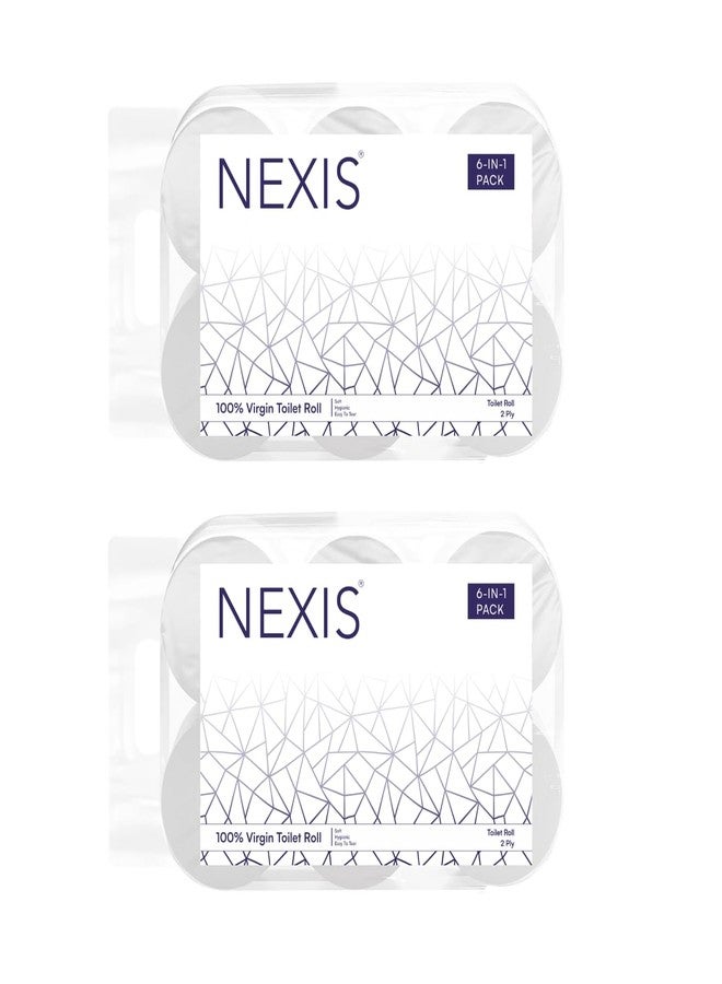 NEXIS - Tissue Rolls 12 Pack | 12-in-1 Strong & Absorbent | 2-Ply Toilet Paper | 3000 Pulls (250 Pulls × 12 Rolls) | Bathroom Tissue | 100% Natural Virgin Cellulose Fiber - Image 1