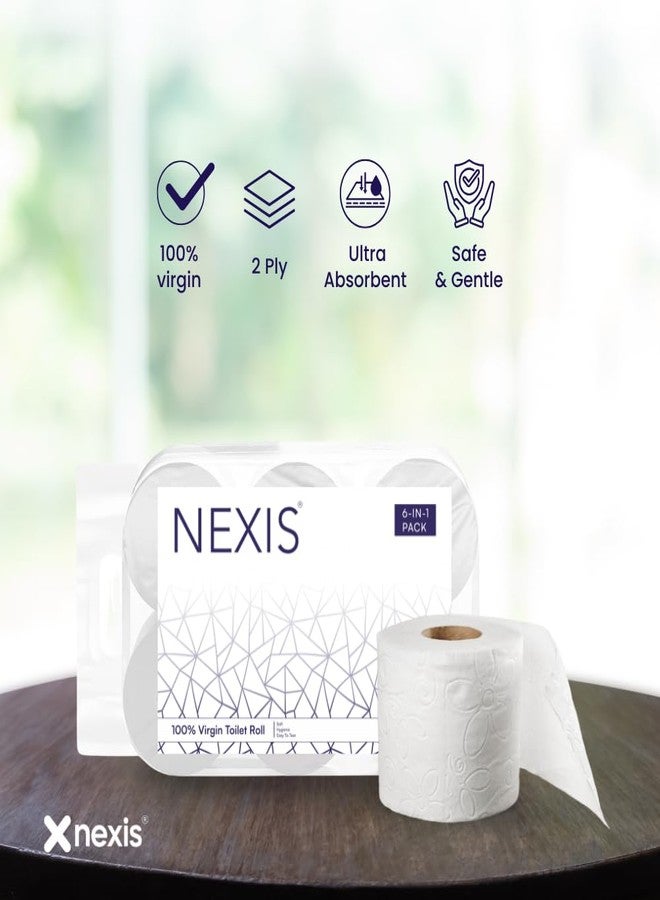 NEXIS - Tissue Rolls 12 Pack | 12-in-1 Strong & Absorbent | 2-Ply Toilet Paper | 3000 Pulls (250 Pulls × 12 Rolls) | Bathroom Tissue | 100% Natural Virgin Cellulose Fiber - Image 4