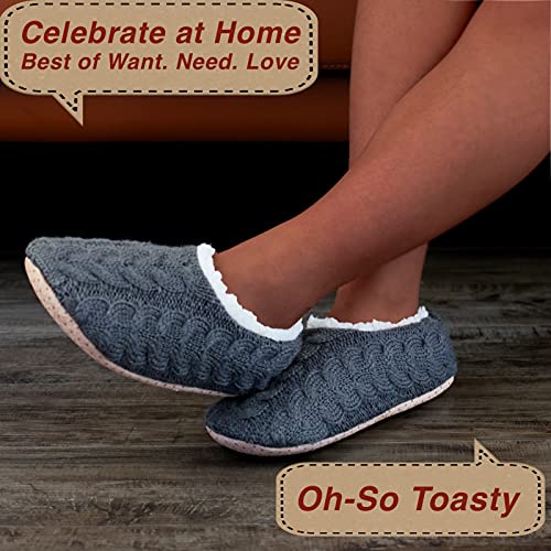 cosyone1997 2-Pair Womens Slipper Socks with Non-Slip Grippers, Winter Warm Fuzzy House Shoes Indoor Soft Sole, Cozy Gifts for Christmas Unique - Image 5