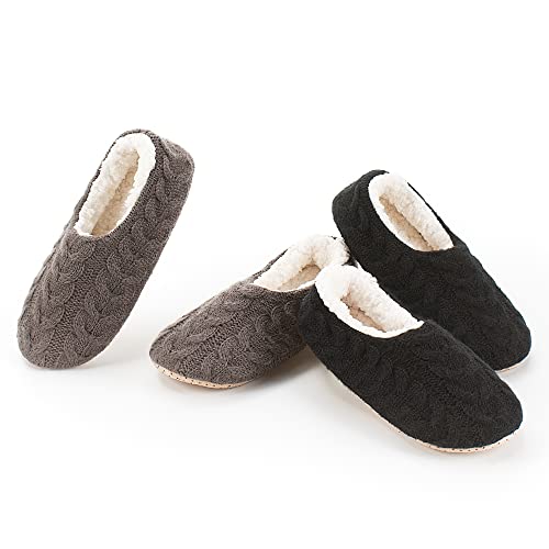 cosyone1997 2-Pair Womens Slipper Socks with Non-Slip Grippers, Winter Warm Fuzzy House Shoes Indoor Soft Sole, Cozy Gifts for Christmas Unique - Image 1