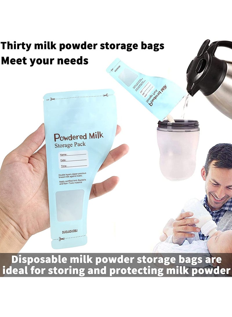Portable Milk Powder Storage Bag, Disposable Baby Feeding Food Milk Powder Sealed, and Leakproof Pouches Container Formula Dispenser, for Newborn Parents and Family Travel 30 Pieces - Image 2