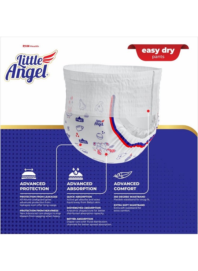 Little Angel - Baby Easy Dry Diaper Pants With 12 Hrs Absorption Medium (M) Size 74 Count, 7-12 Kgs - M (74 Pieces) - Image 1