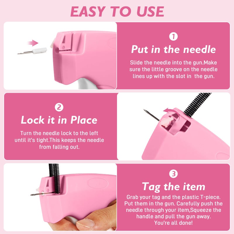 UVHJW Stitch Gun for Clothing, Stitchy Gun Quick Clothes Fixer, Dress Tagging Gun-Includes 2,000 Black Fasteners & 2,000 White Fasteners & 6 Needles - Image 4