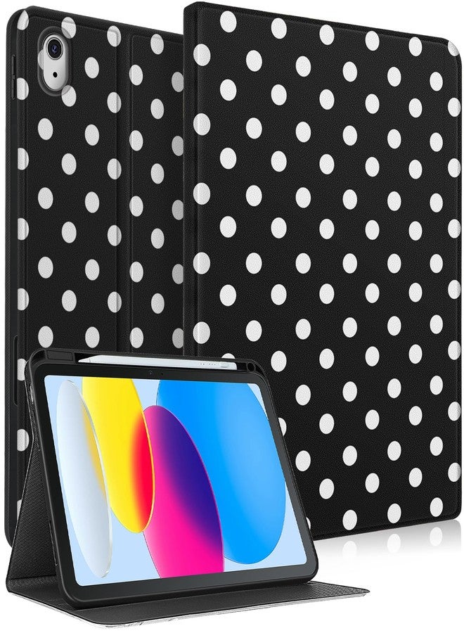 Wazzasoft for iPad A16 Case (11th) 2025,for iPad 10th Generation 10.9 inch (2022) - Women Girls Cute Smart Folio Cover (Auto Wake/Sleep) with Build-in Pencil Holder for Apple Tablet,Polka Dots - Image 1