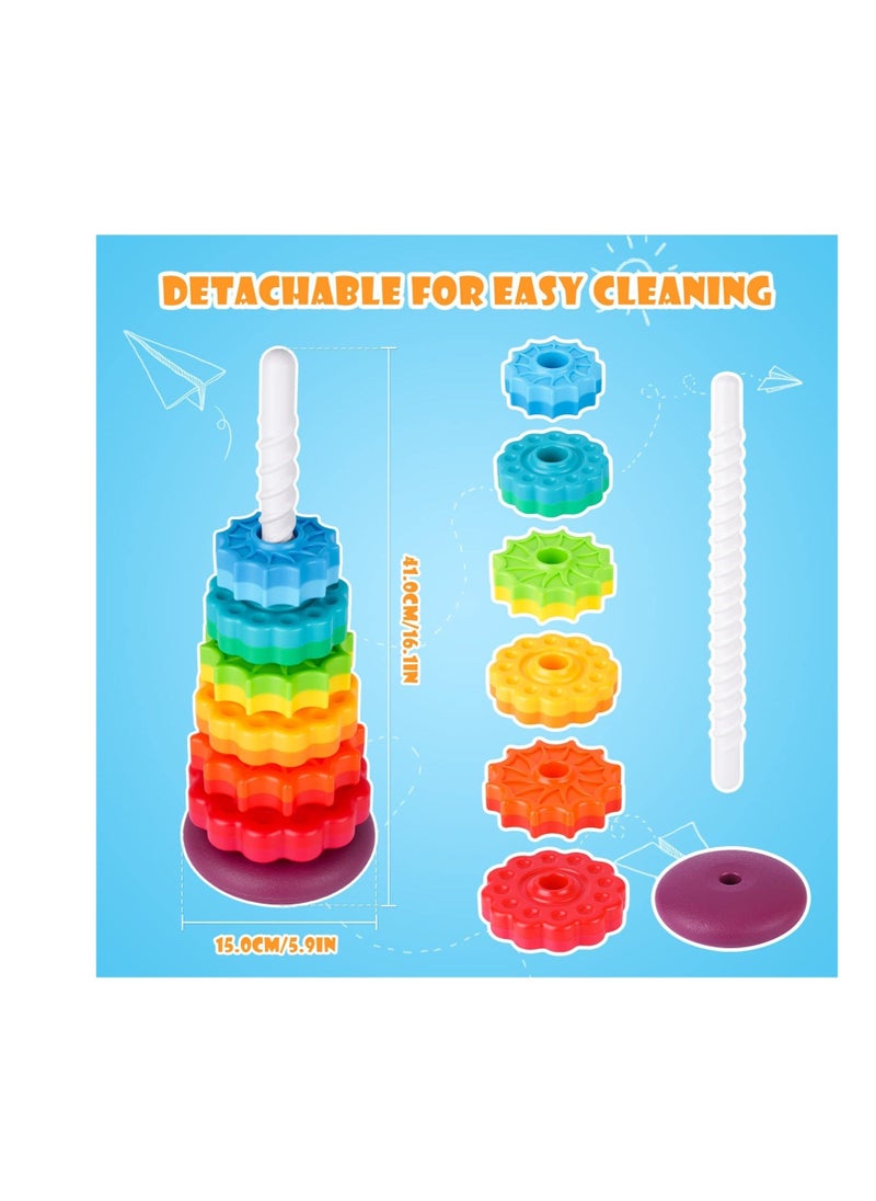 Generic - Spinning Stacking Toys, Stacking Toy for Babies and Toddlers, Rainbow Spin Tower, Educational Toddler Learning Toys, Autism Spin Stack Toys, Suitable for Gifts for Boys and Girls - Image 1