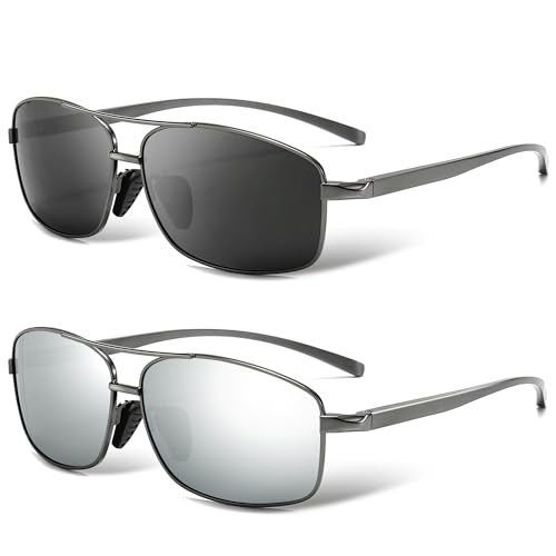 SUNGAIT Ultra Lightweight Rectangular Polarized Sunglasses Men UV400 Protection SGT458QH-QSY-7 - Image 1