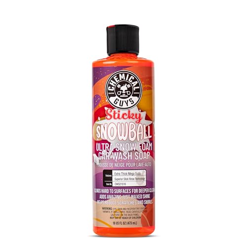Chemical Guys صابون غسيل السيارات فوم الثلج اللزج من كيميكل غايز CWS21516 (يعمل مع مسدسات الفوم، أو دلو الغسيل) آمن للسيارات، والشاحنات، والدراجات النارية، والمركبات الترفيهية والمزيد 16 أونصة سائلة، برائحة الكرز - Image 1
