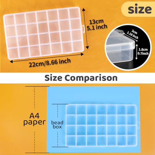 Eppingwin 28 Grids Bead Organizer, Craft Organizers and Storage, Acrylic Organizers, Plastic Bead Organizer Box for Crafts Organizing Storing - Image 2
