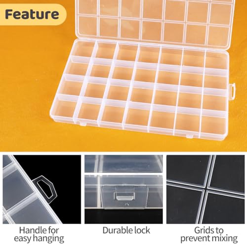 Eppingwin 28 Grids Bead Organizer, Craft Organizers and Storage, Acrylic Organizers, Plastic Bead Organizer Box for Crafts Organizing Storing - Image 4